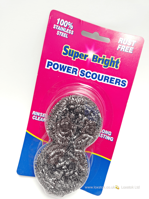 SUPERBRIGHT STAINLESS STEEL SPIRAL SCOURER 2PK
