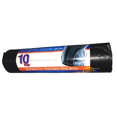 Bin Rubbish Bags 50L  Black10 bags.