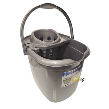 Silver mop bucket with wringer 12L